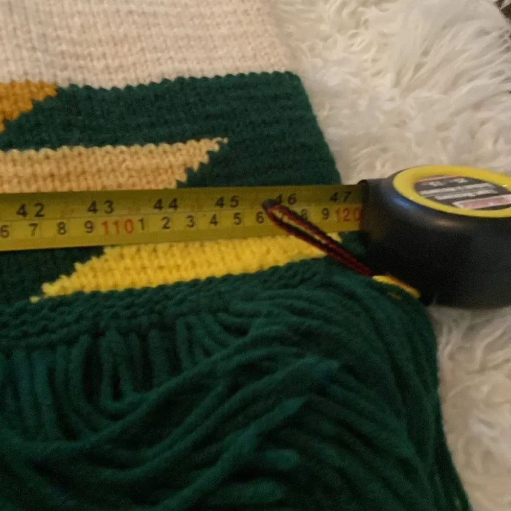 Vintage Crocheted Southwestern Pattern Green gold orange